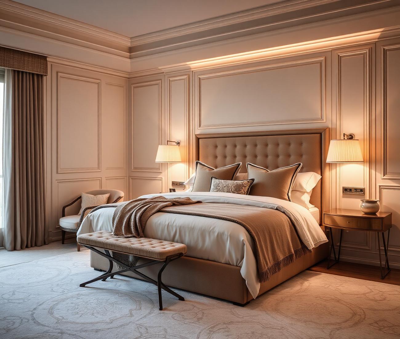 Boutique hotel-inspired bedroom sanctuary styled by Nto Interiors